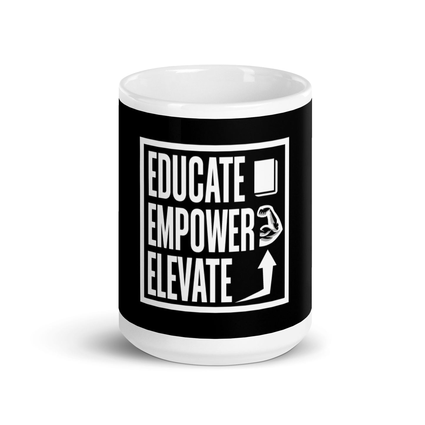 White glossy mug - Educate Empower Elevate LLC