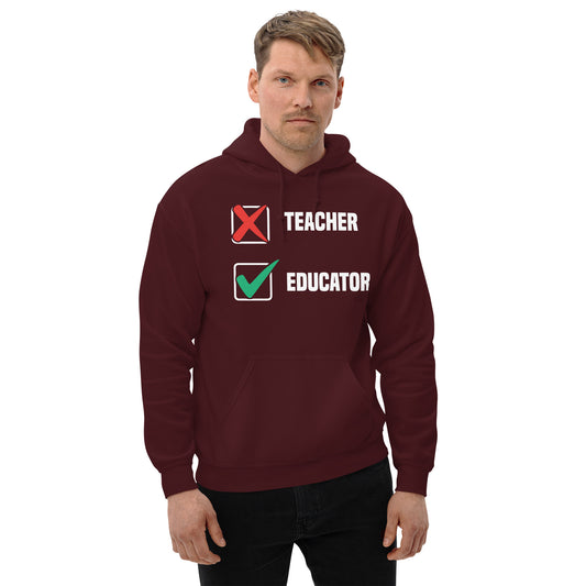 X Teacher Check Mark Educator Hoodie