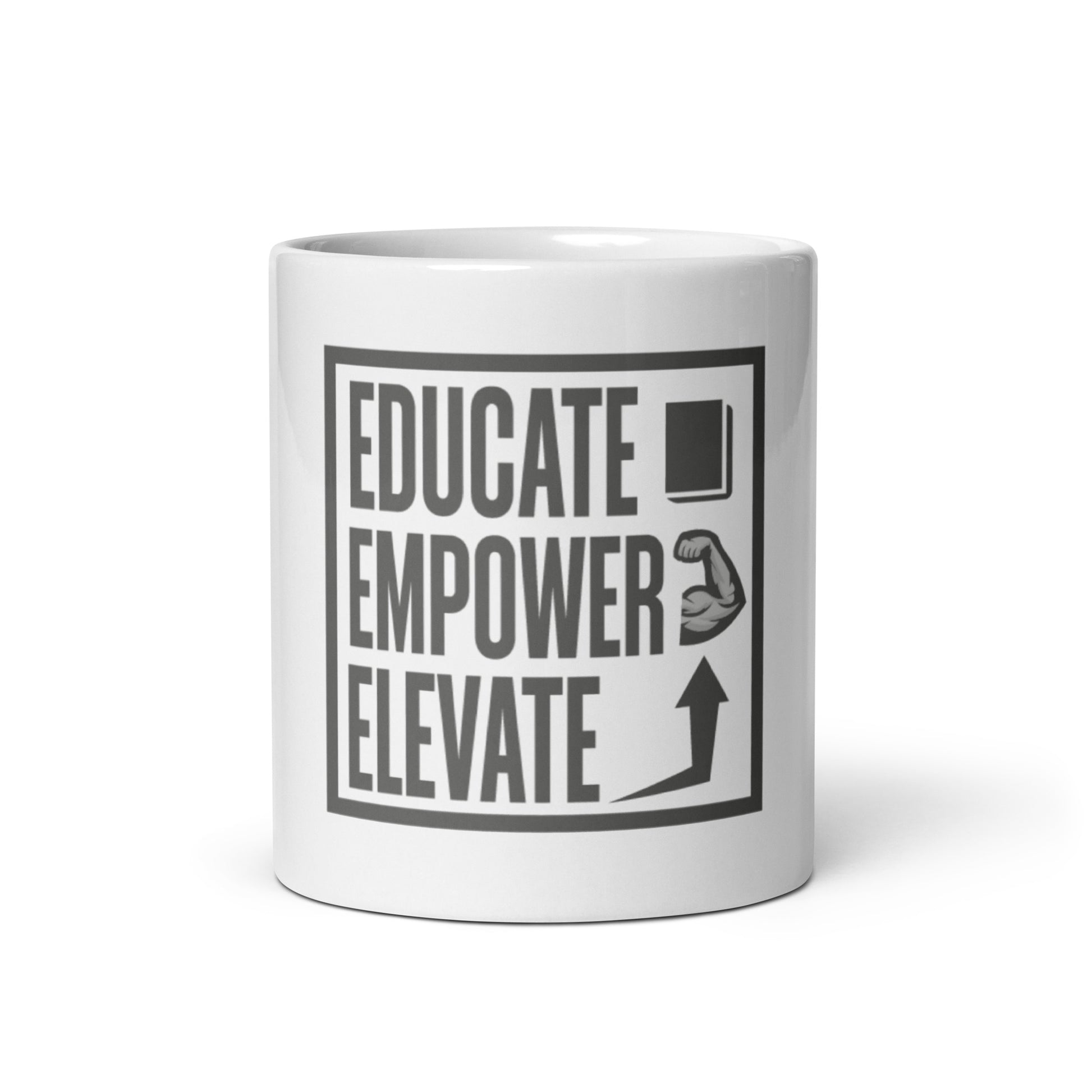 White glossy mug - Educate Empower Elevate LLC